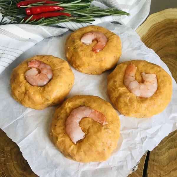 Котлеты из форели с креветками